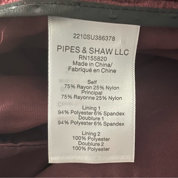 NWT VERONICA BEARD Lebone Flared Velvet Pants Size 10 Dark Red burgandy - Picture 5 of 8